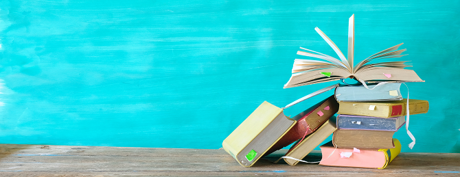Decorative image promoting books