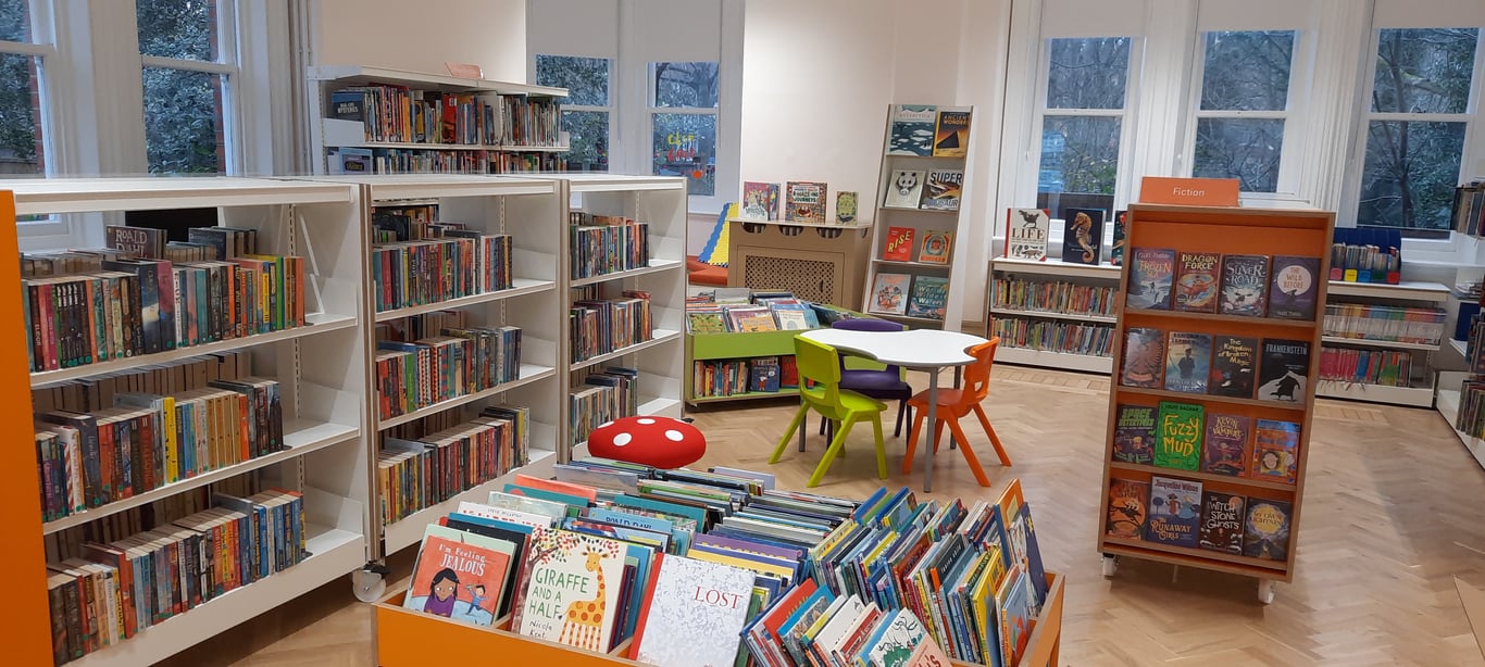 Interior photo of children's library area