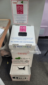 Recycling area in library
