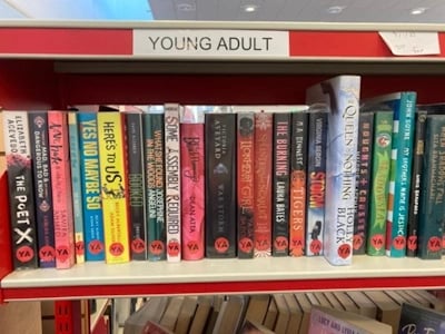 Young Adult shelf sign