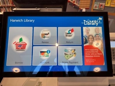 Self-service machine screen view