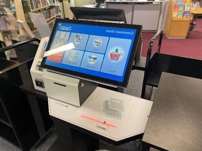 Self-service machine in library