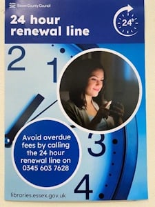 Poster advertising 24 hour renewal line