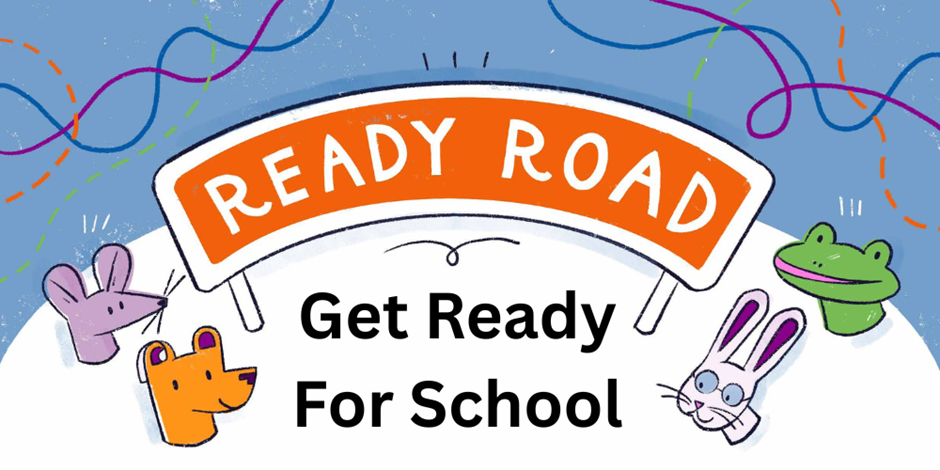 Ready road logo and picture of four characters