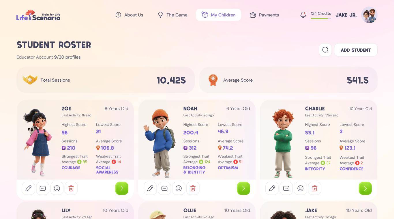 Child progress dashboard preview
