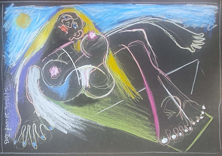 35 Dramatic Reclining Nude with Yellow Hair