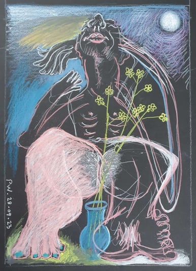 6 Artist with Yellow Flowers