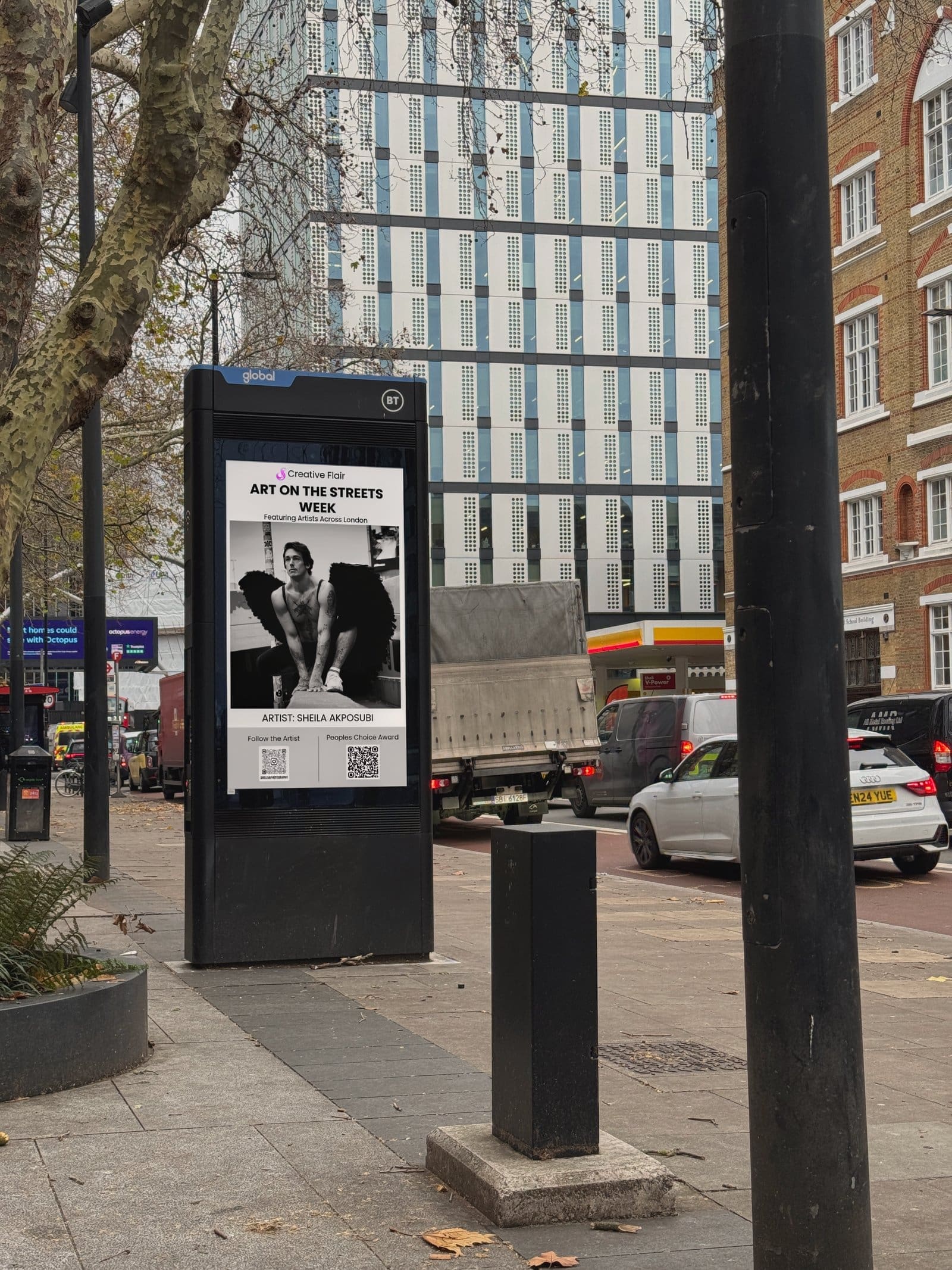 Sheila Akposubi Which Direction artwork on London billboard - Art On The Streets public art billboard exhibition
