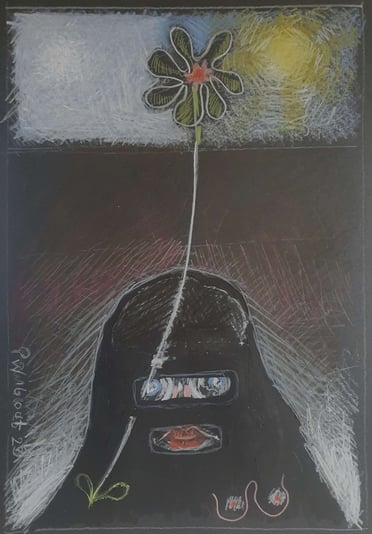 19 Woman wearing Burka with Flower