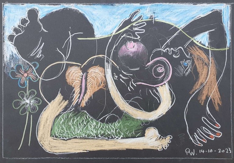 17 Reclining on the Grass with Cross