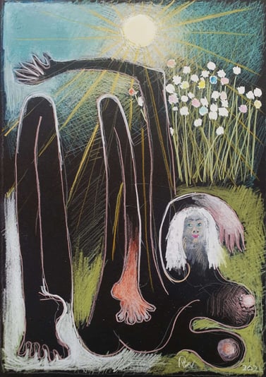 14 Long limbed Nude with Sun and Flowers 25-Mar-2024