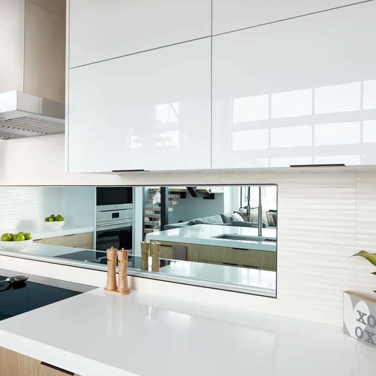 Haku White (counter) & 3D White Blade Matte 12 x 22 (backsplash)