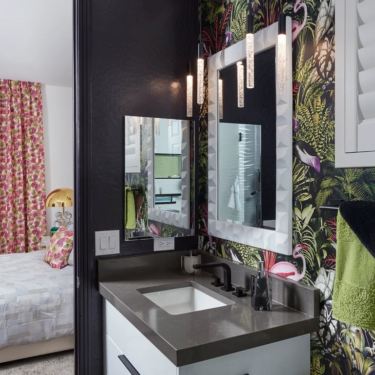 Pro Storm Quartz on vanity in bathroom.