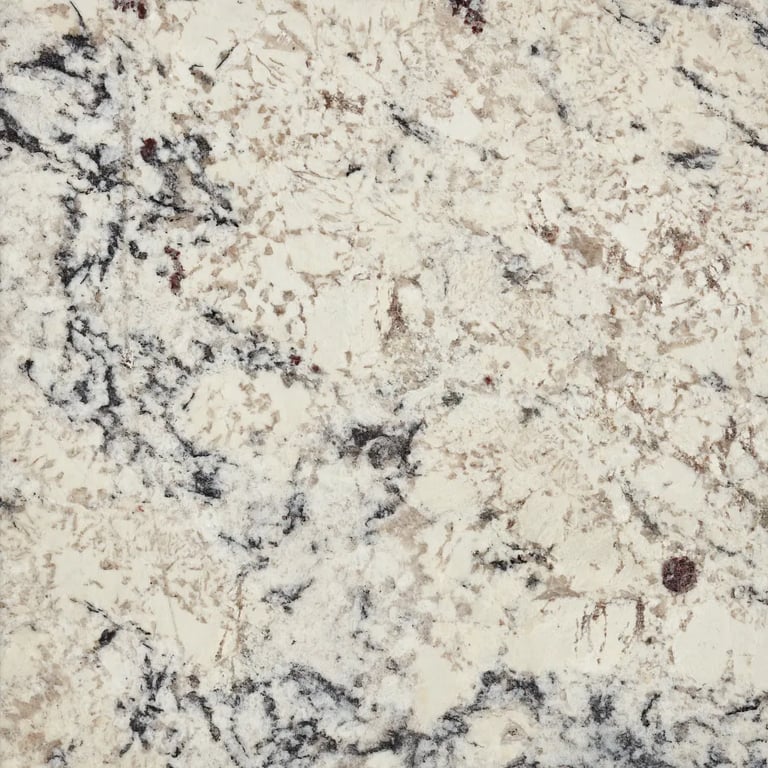 White Ice Polished – Close up photo is an example of the structure and color of this product, which will vary.