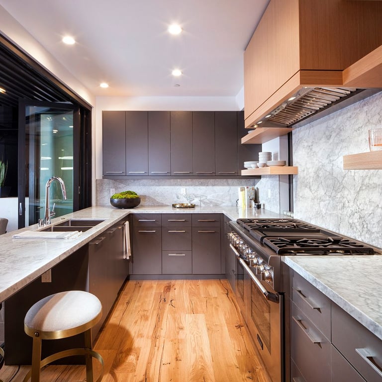 Bianco Carrara Honed (counters and backsplash)