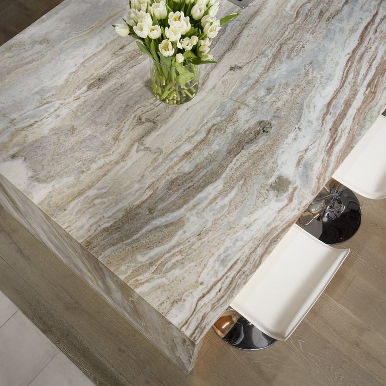 Fantasy Brown Satin (counter & backsplash)