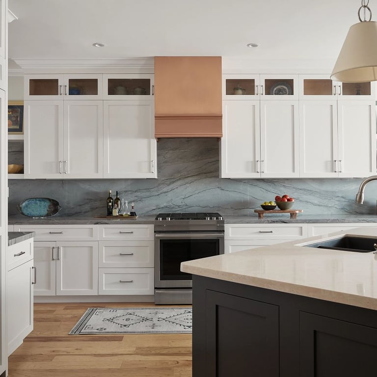 Blue Tahoe Quartzite kitchen backsplash