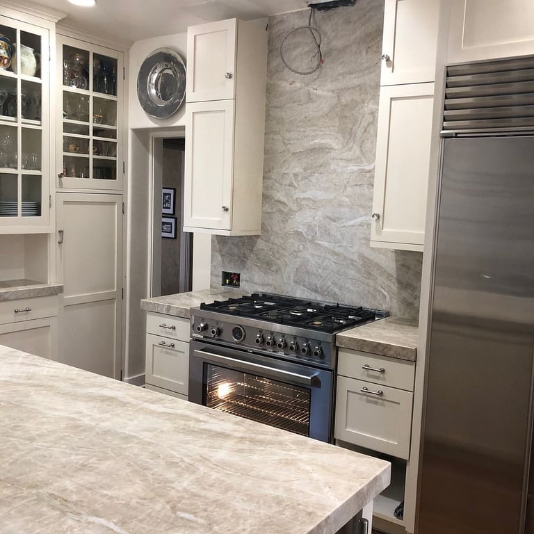 Taj Mahal Satin (counters & backsplash)