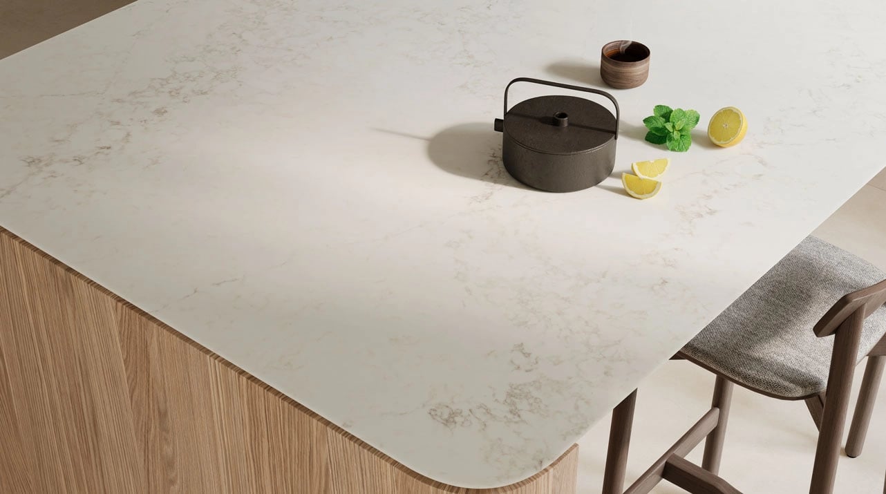 Caesarstone 8100 Calacatta Lacebound Kitchen
