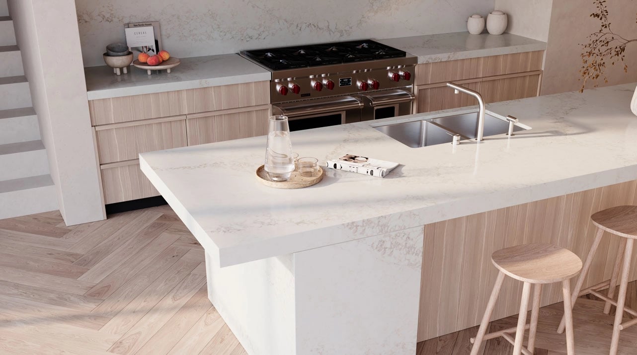 Caesarstone 8100 Calacatta Lacebound Kitchen