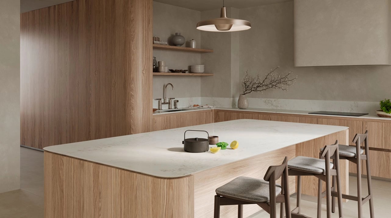 Caesarstone 8100 Calacatta Lacebound Kitchen