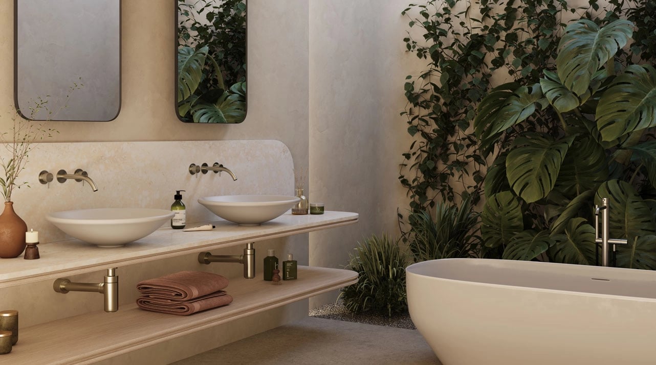 Caesarstone 8151 Moonflow Bathroom