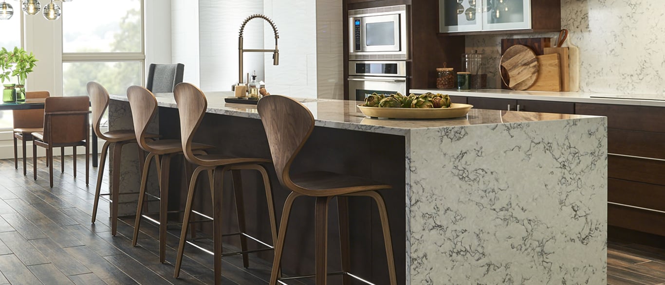 Blanca Arabescato Quartz Countertop in Kitchen