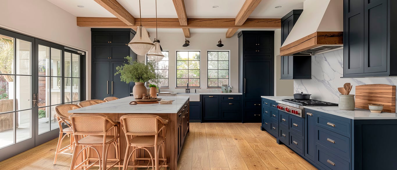 Calacatta Anava Quartz Countertop in Kitchen Island
