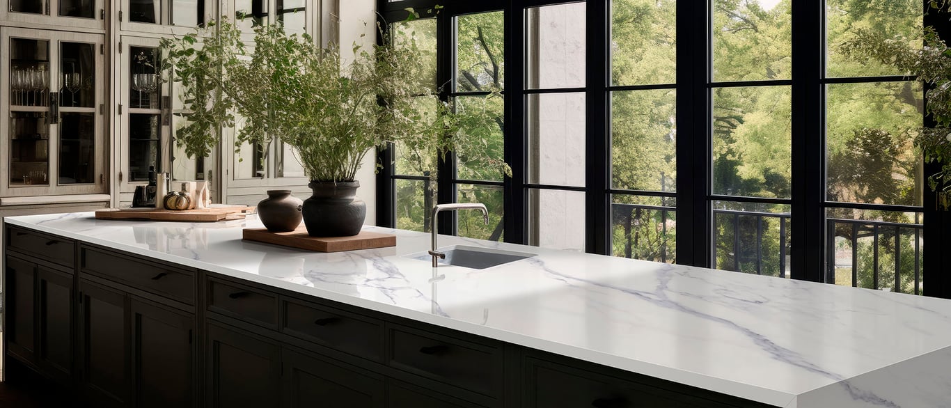 Calacatta Anava Quartz Countertop in Kitchen