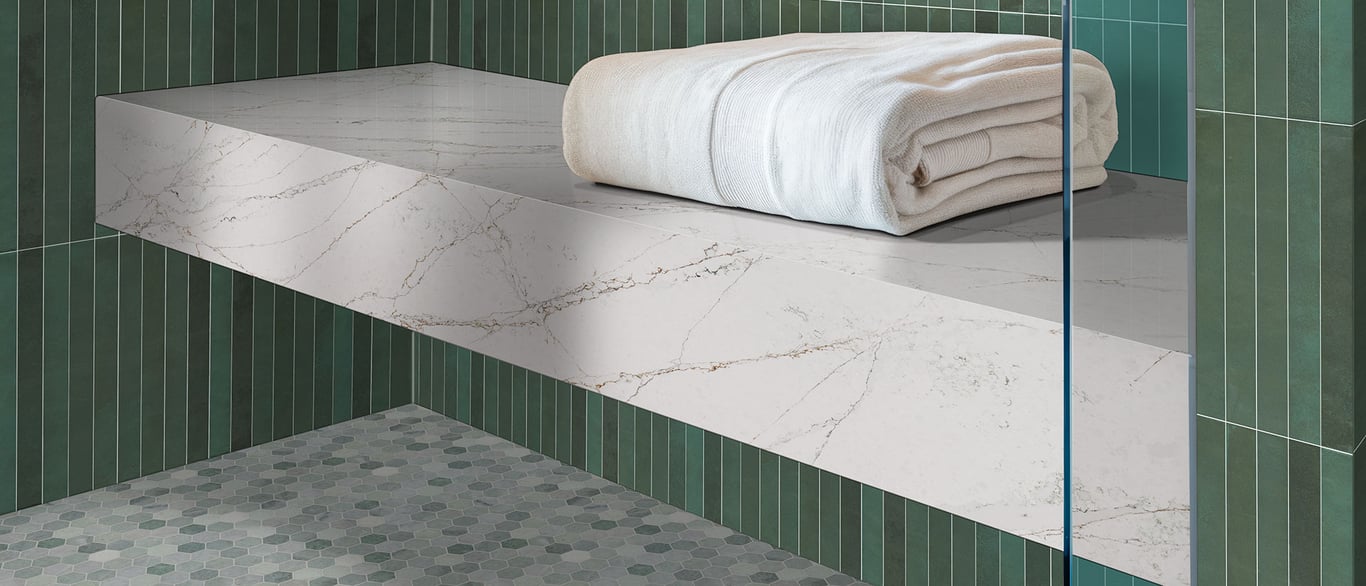 Calacatta Viraldi Quartz Countertop in Bathroom