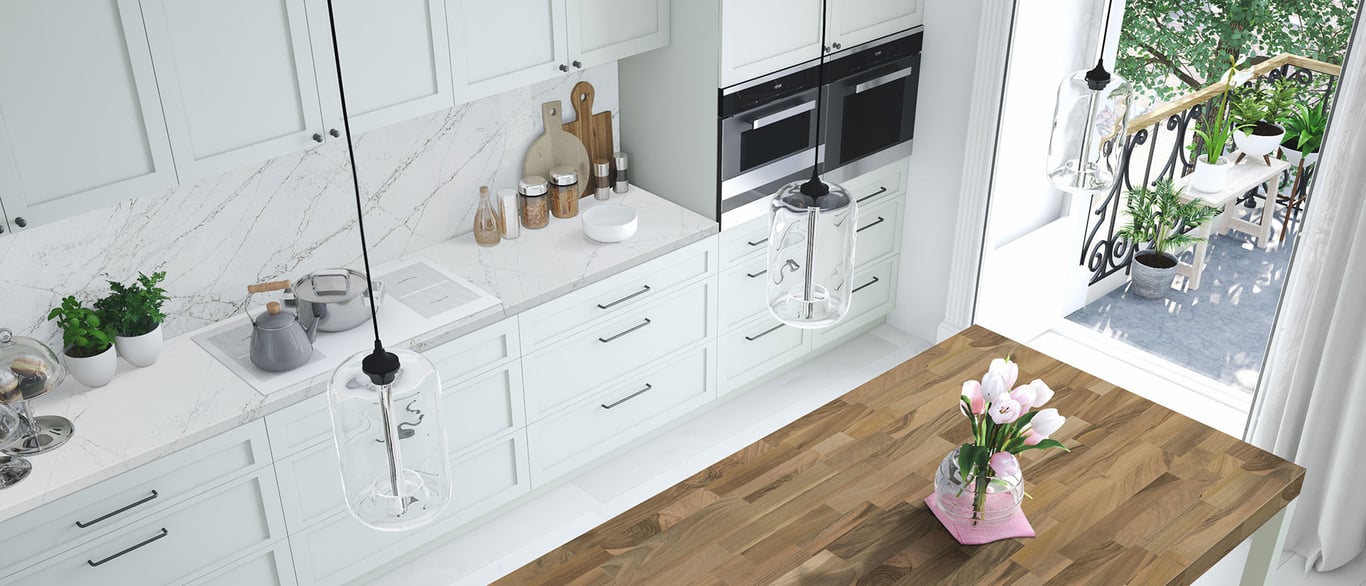 Calacatta Viraldi Quartz Countertop in Kitchen