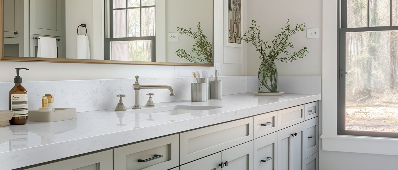 Carrara Lumos Quartz Countertop Sample