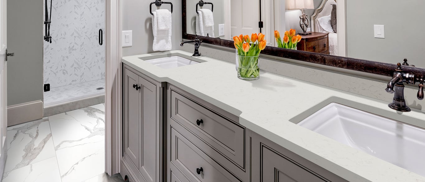 Carrara Miksa Quartz Bathroom Counter