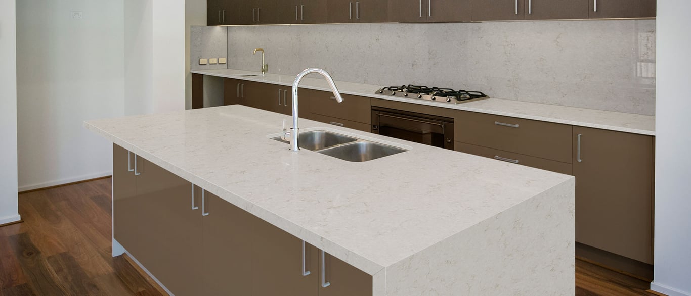 Cashmere Taj Quartz Countertop in Kitchen
