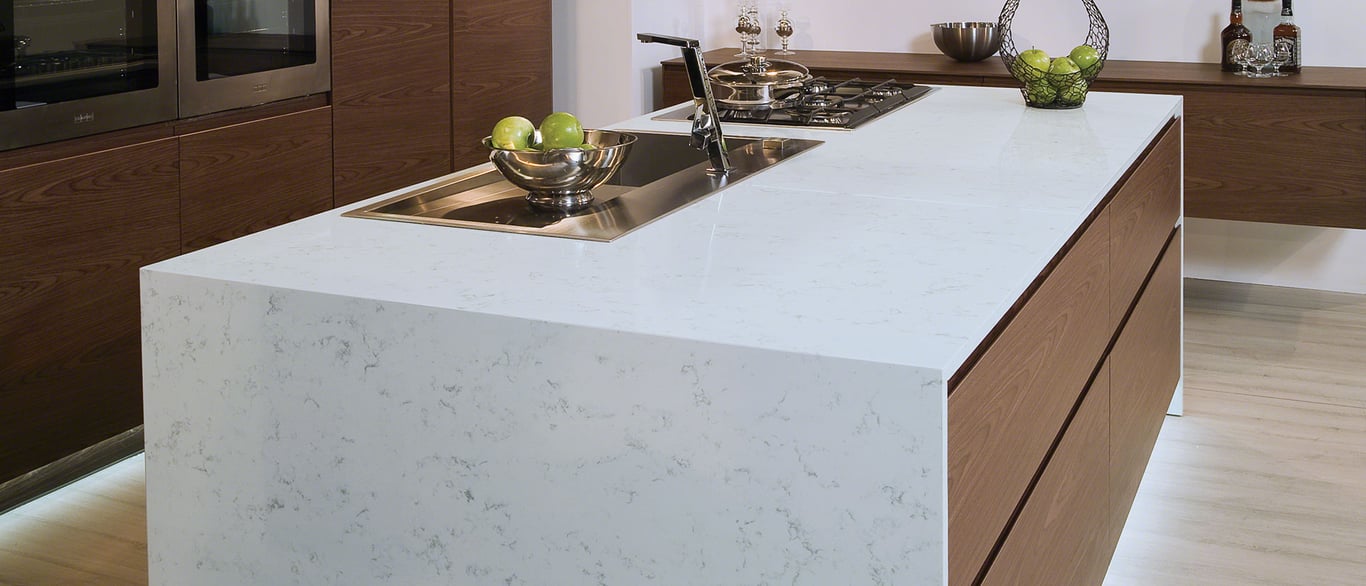 Fairy White Quartz Countertop in Kitchen