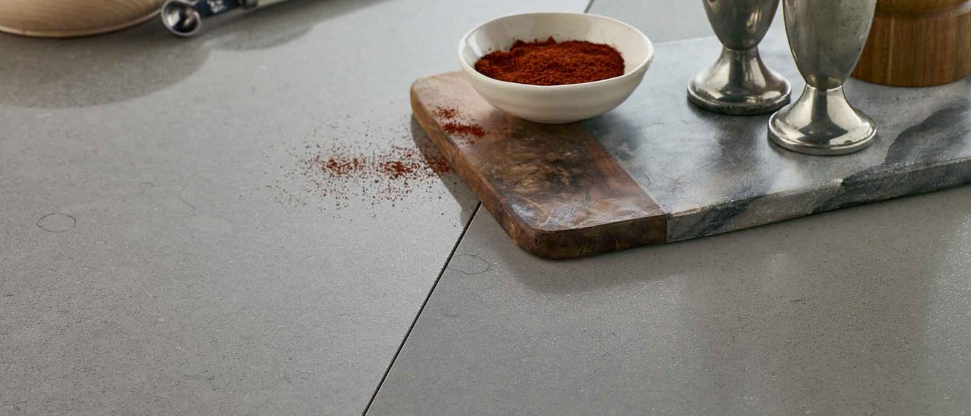 Fossil Gray Quartz Countertop Sample