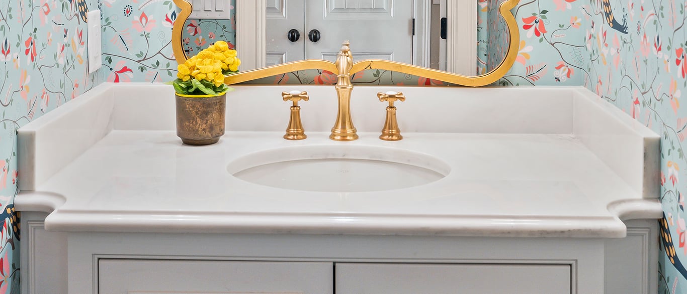 Glacier White Quartz Bathroom Counter