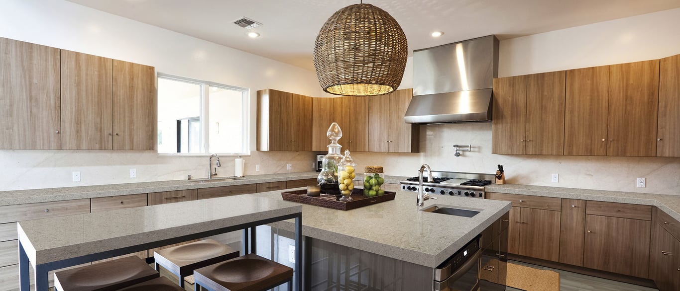 Gray Lagoon Quartz Countertop on Dining Room