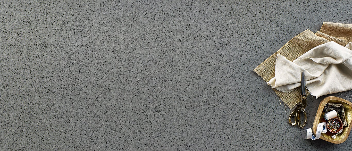 Iced Gray Quartz Countertop in Decorative Vignette