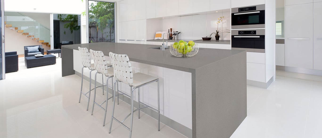 Macabo Gray Quartz Countertop in Kitchen