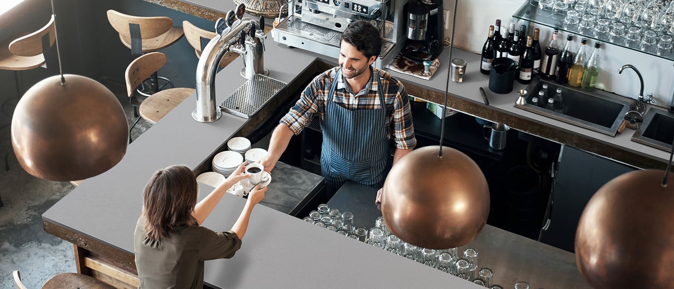 Meridian Gray Quartz Countertop in Counter Area