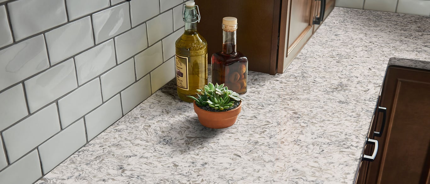 Montclair White Quartz Countertop in Kitchen
