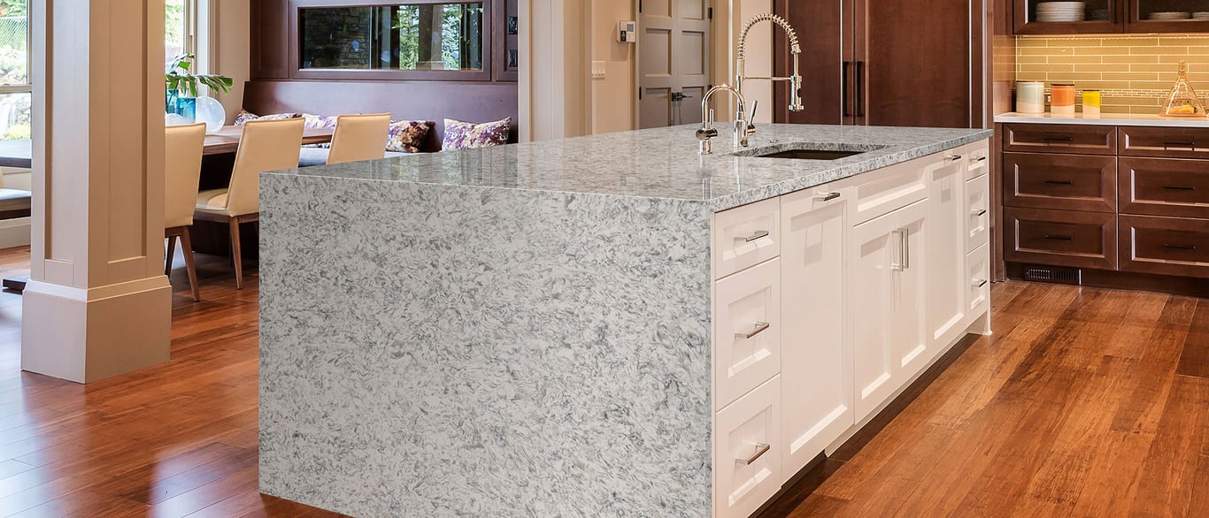 Montclair White Quartz Countertop kitchen