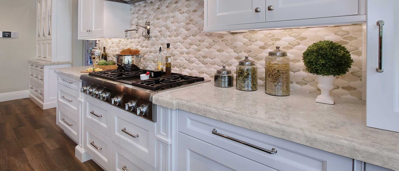 Portico Cream Quartz Countertop in Kitchen