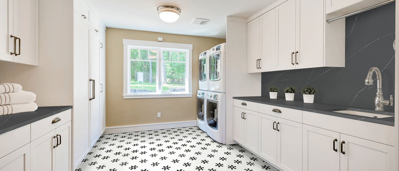 Soapstone Metropolis Quartz Countertop in Laundry Room
