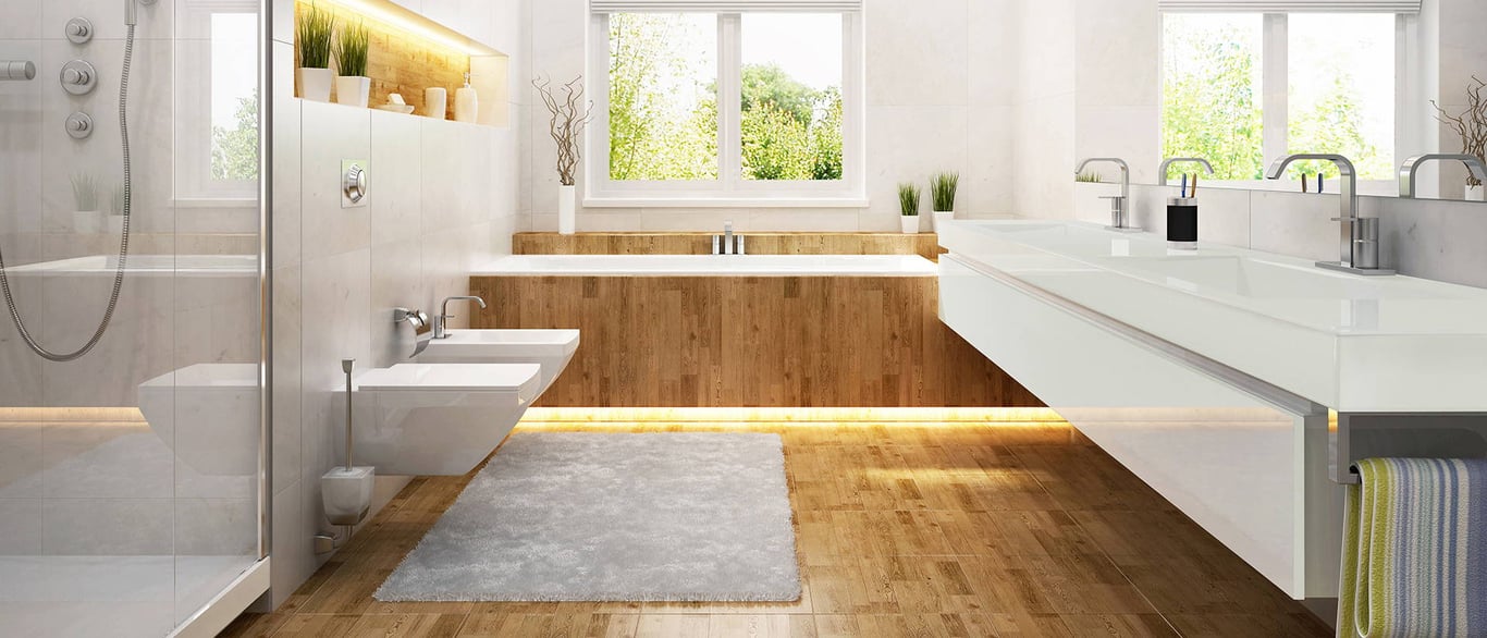 Stellar White Quartz Countertop in Bathroom