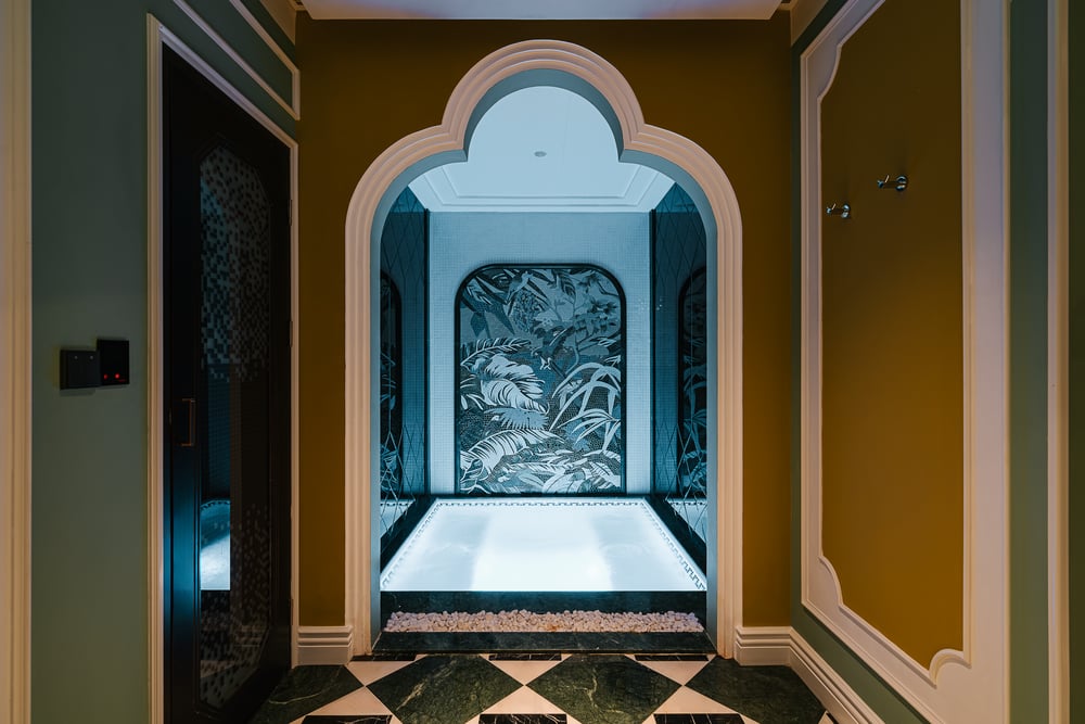 Arched passage leading to the Jacuzzi pool