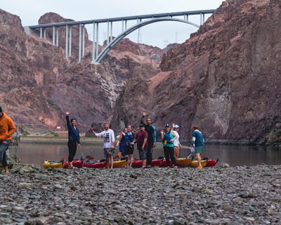 Hoover Dam Kayak and Hot Springs Hike with Shuttle