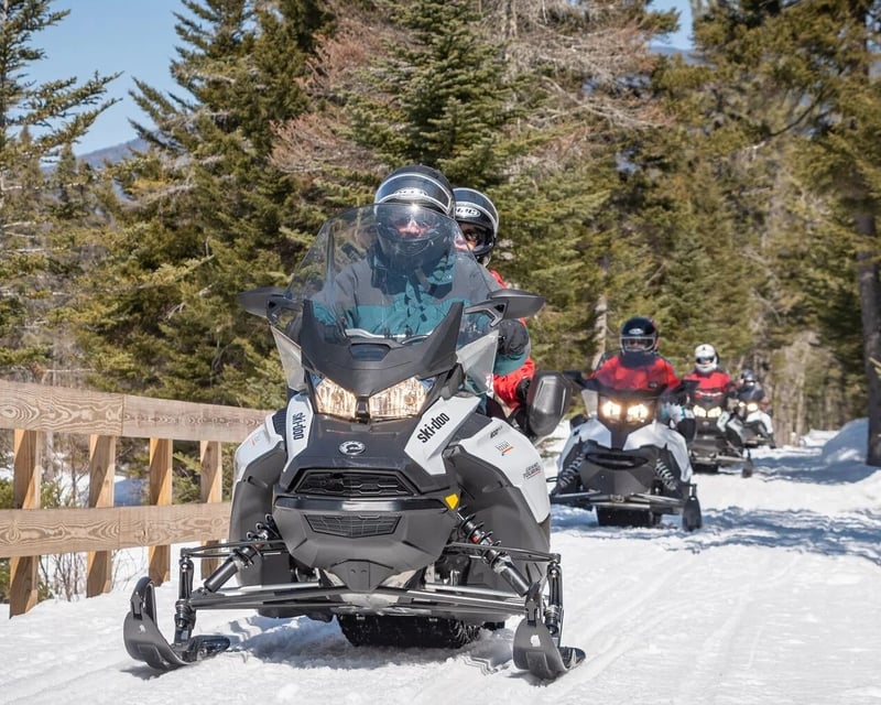 Beginner Snowmobile Tour on Bear Notch Road in Bartlett