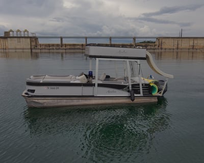 Lake Travis Pontoon Boat Rental with Slide